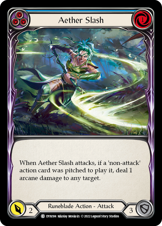 Aether Slash (Blue) [DYN184] (Dynasty)  Rainbow Foil | Cracking-Singles