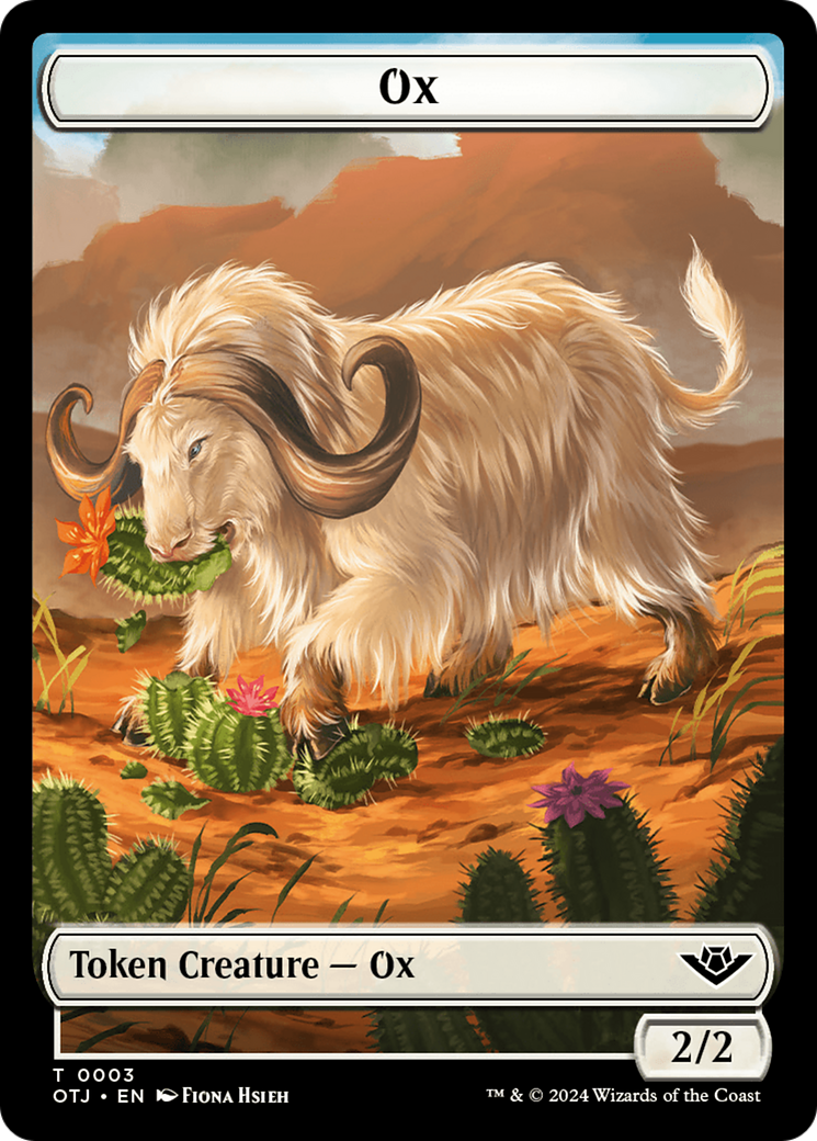 Treasure // Ox Double-Sided Token [Outlaws of Thunder Junction Tokens] | Cracking-Singles