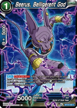 Beerus, Belligerent God (BT16-038) [Realm of the Gods] | Cracking-Singles