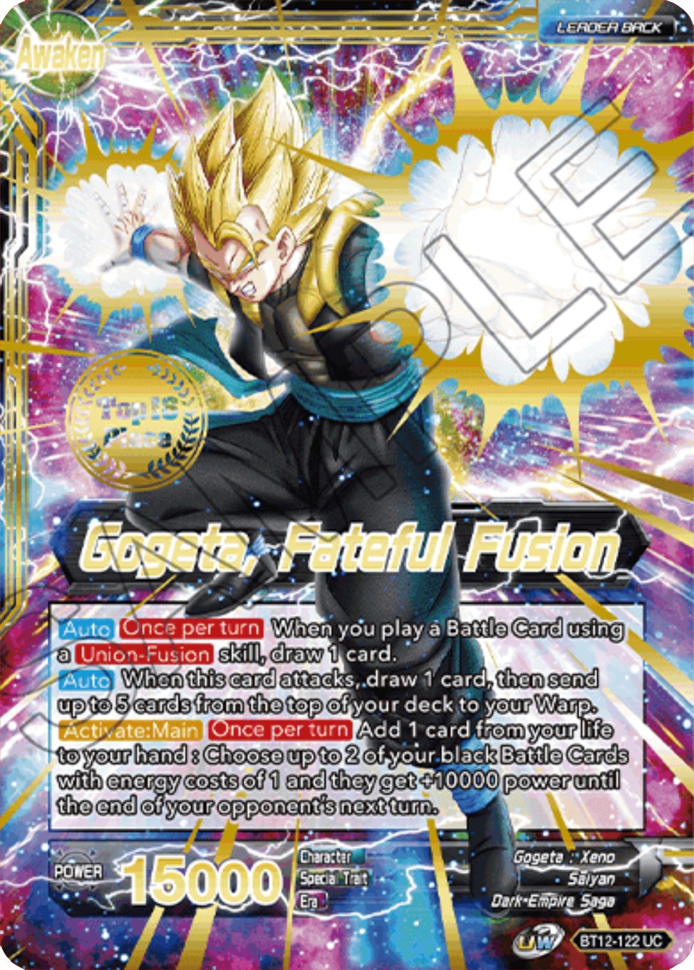 Son Goku & Vegeta // Gogeta, Fateful Fusion (2021 Championship Top 16) (BT12-122) [Tournament Promotion Cards] | Cracking-Singles