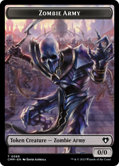 Human Warrior // Zombie Army Double-Sided Token [Commander Masters Tokens] | Cracking-Singles