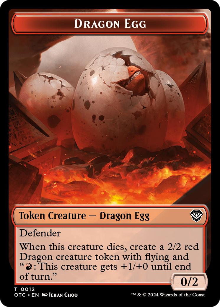 Dragon Egg // Dragon Double-Sided Token [Outlaws of Thunder Junction Commander Tokens] | Cracking-Singles