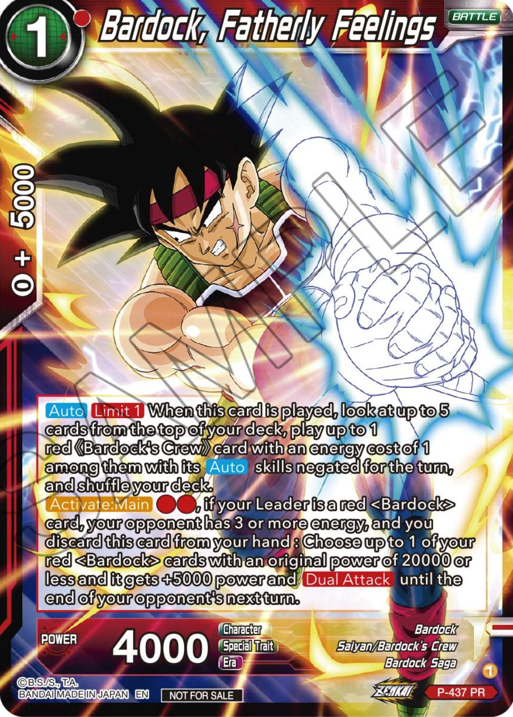 Bardock, Fatherly Feelings (Zenkai Series Tournament Pack Vol.2) (P-437) [Tournament Promotion Cards] | Cracking-Singles