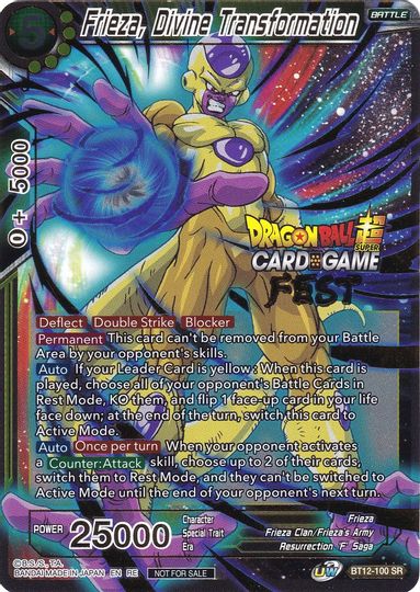 Frieza, Divine Transformation (Card Game Fest 2022) (BT12-100) [Tournament Promotion Cards] | Cracking-Singles