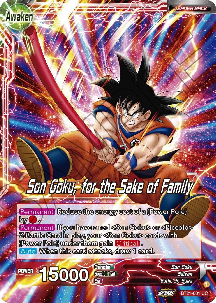 Son Goku // Son Goku, for the Sake of Family (BT21-001) [Wild Resurgence] | Cracking-Singles