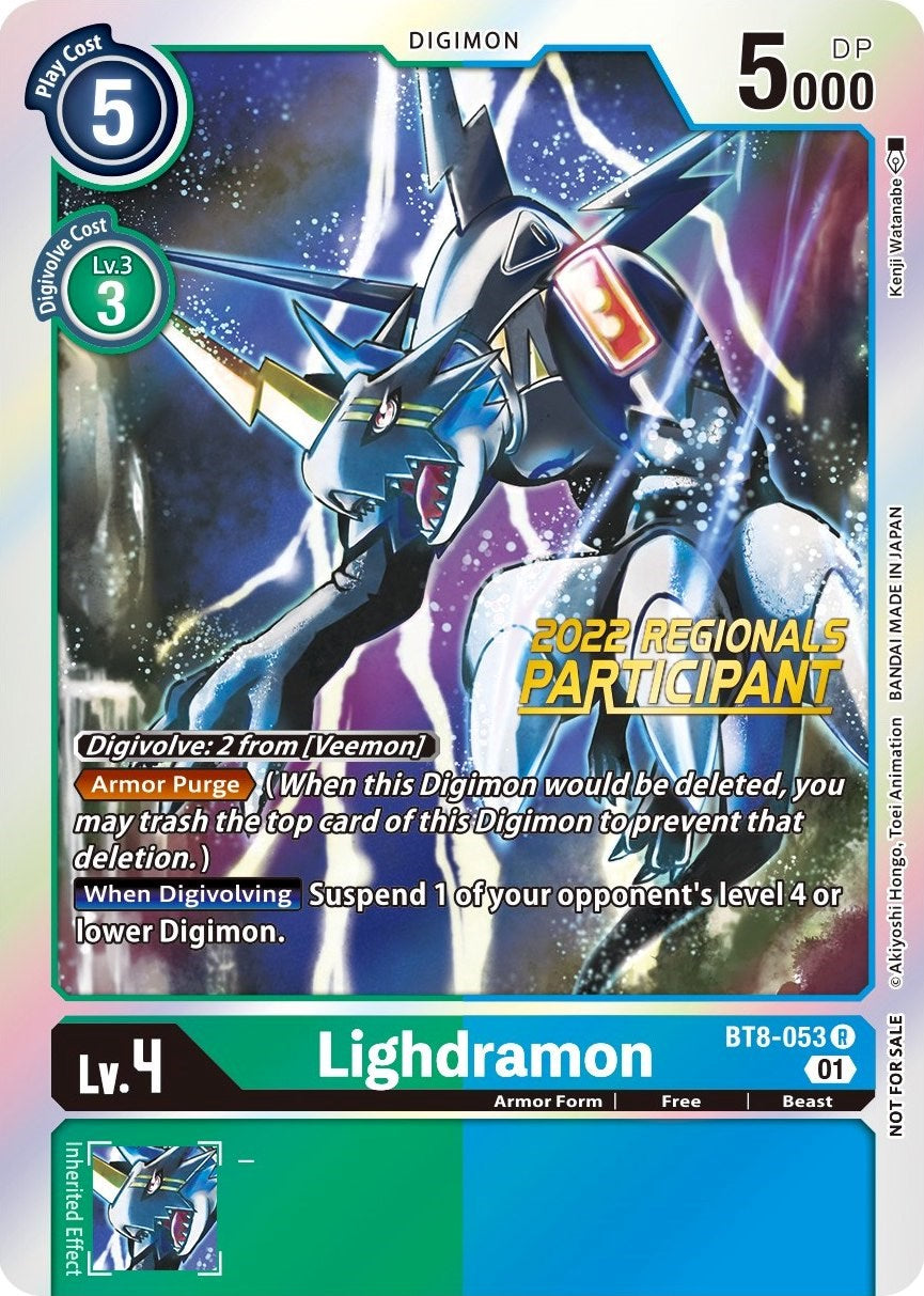 Lighdramon [BT8-053] (2022 Championship Offline Regional) (Online Participant) [New Awakening Promos] | Cracking-Singles