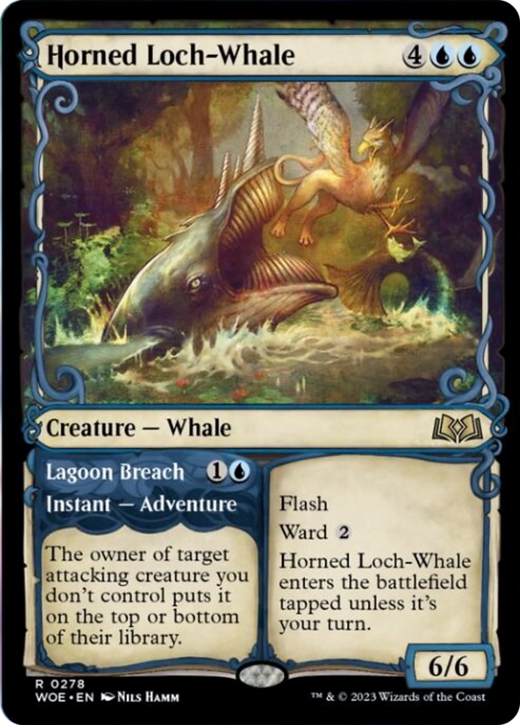 Horned Loch-Whale // Lagoon Breach (Showcase) [Wilds of Eldraine] | Cracking-Singles