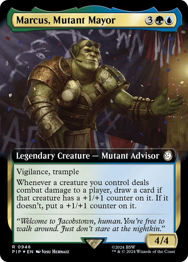 Marcus, Mutant Mayor (Extended Art) (Surge Foil) [Fallout] | Cracking-Singles