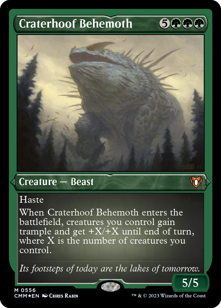 Craterhoof Behemoth (Foil Etched) [Commander Masters] | Cracking-Singles