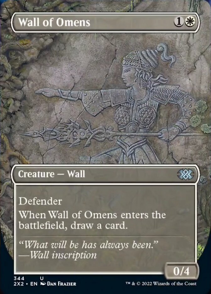 Wall of Omens (Borderless Alternate Art) [Double Masters 2022] | Cracking-Singles