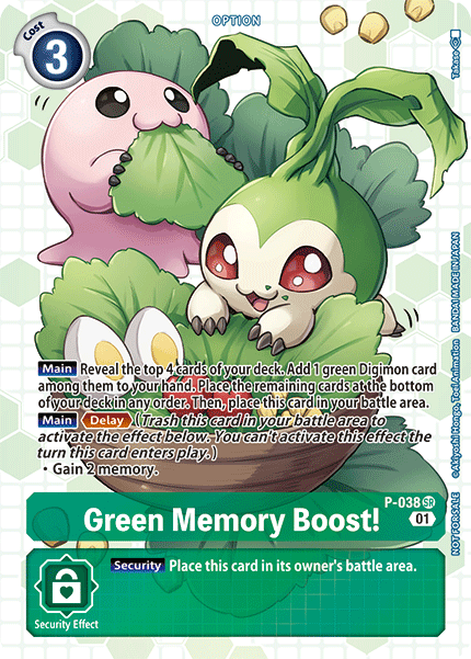 Green Memory Boost! [P-038] (Box Promotion Pack - Next Adventure) [Promotional Cards] | Cracking-Singles