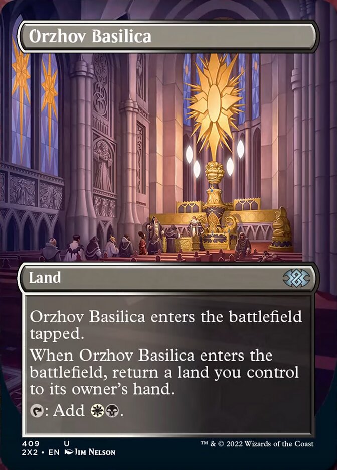 Orzhov Basilica (Borderless Alternate Art) [Double Masters 2022] | Cracking-Singles