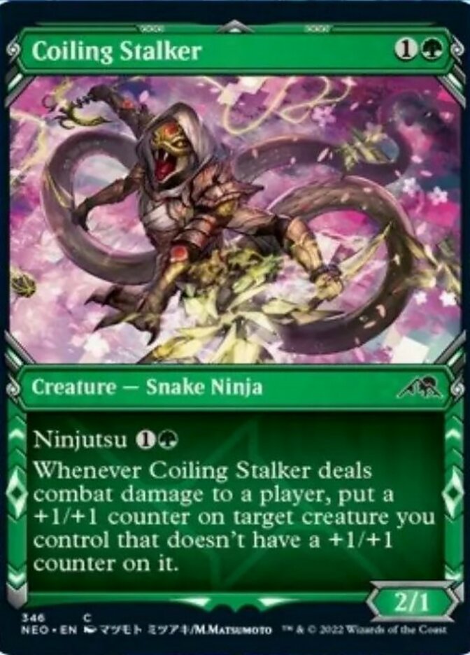 Coiling Stalker (Showcase Ninja) [Kamigawa: Neon Dynasty] | Cracking-Singles