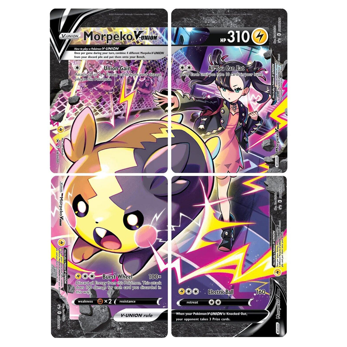 Morpeko V-Union (SWSH287-290) (Set of 4) [Sword & Shield: Black Star Promos] | Cracking-Singles