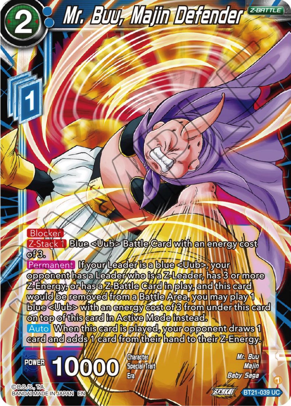 Mr. Buu, Majin Defender (BT21-039) [Wild Resurgence] | Cracking-Singles