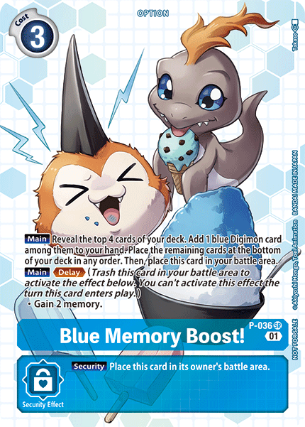 Blue Memory Boost! [P-036] (Box Promotion Pack - Next Adventure) [Promotional Cards] | Cracking-Singles