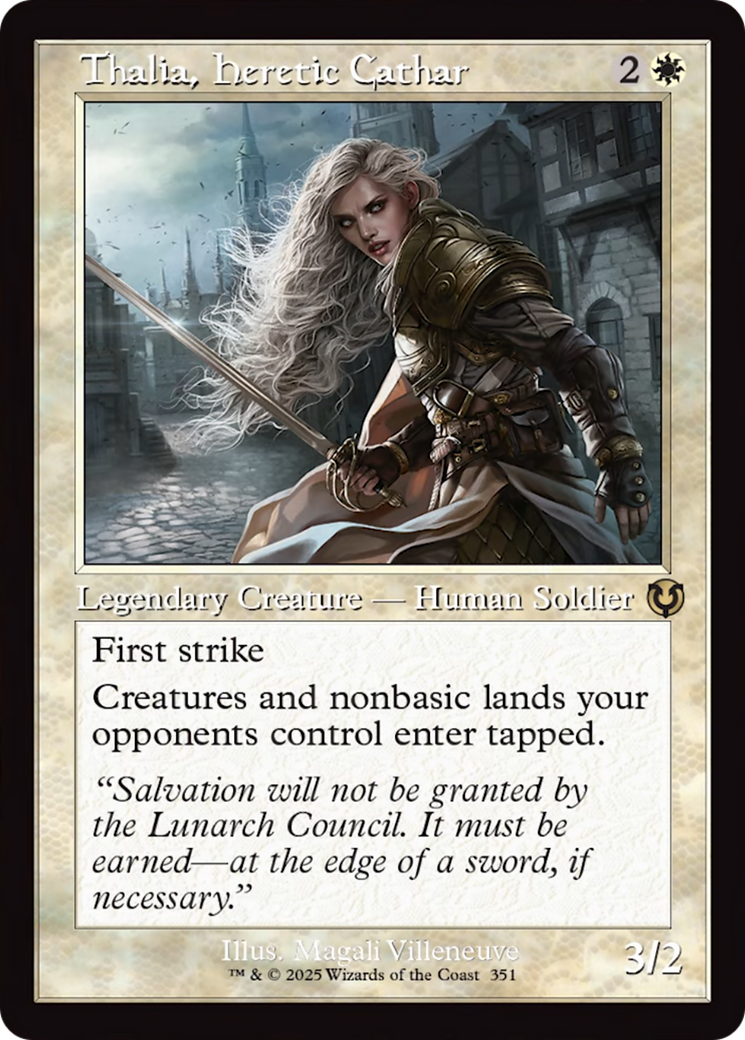 Thalia, Heretic Cathar (Retro Frame) [Innistrad Remastered] | Cracking-Singles