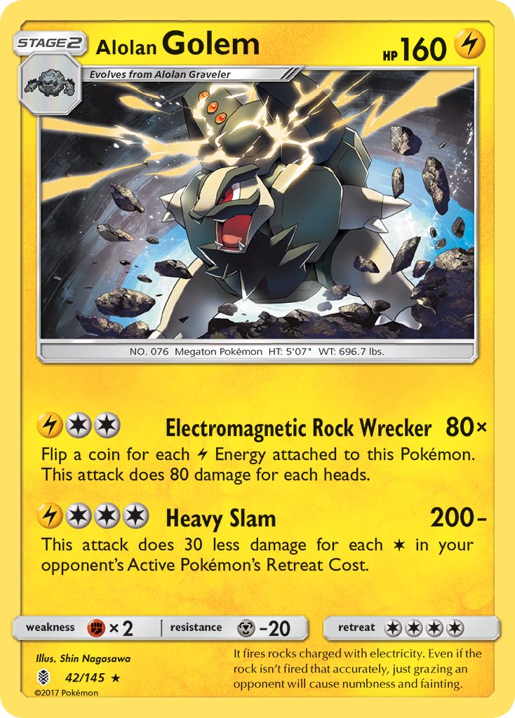 Alolan Golem (42/145) (Cosmos Holo) (Blister Exclusive) [Sun & Moon: Guardians Rising] | Cracking-Singles