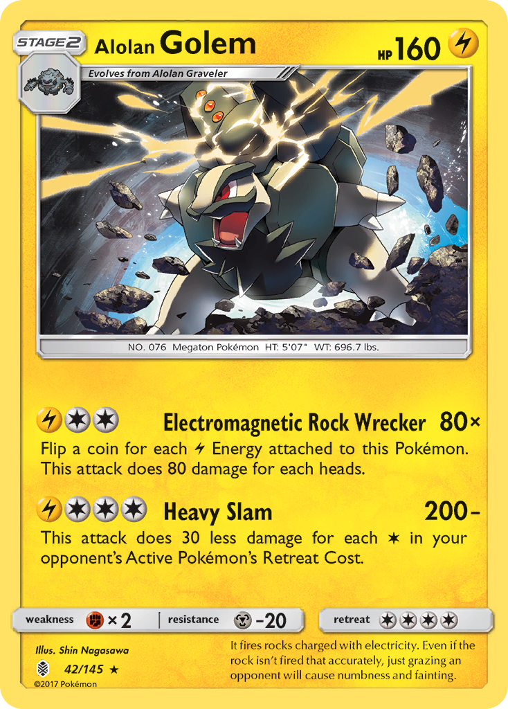 Alolan Golem (42/145) [Sun & Moon: Guardians Rising] | Cracking-Singles