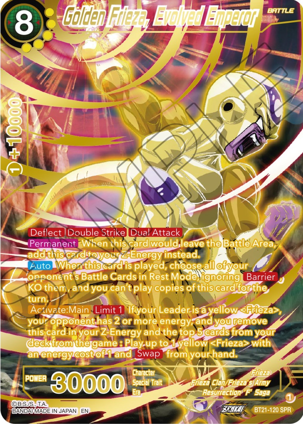 Golden Frieza, Evolved Emperor (SPR) (BT21-120) [Wild Resurgence] | Cracking-Singles