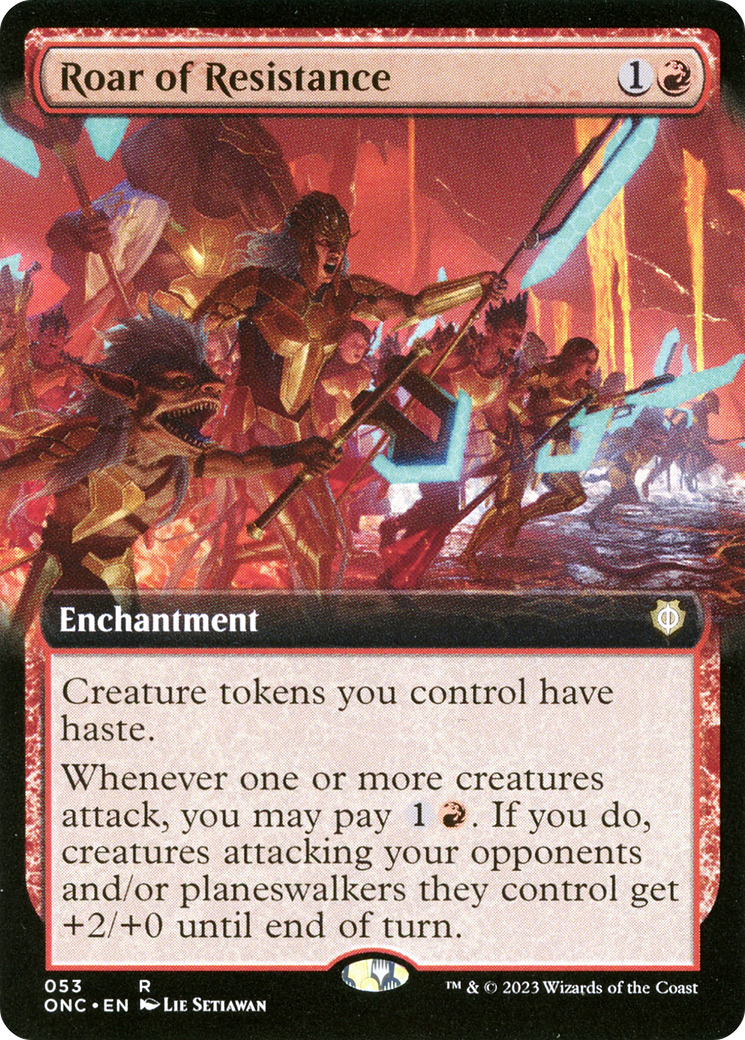 Roar of Resistance (Extended Art) [Phyrexia: All Will Be One Commander] | Cracking-Singles