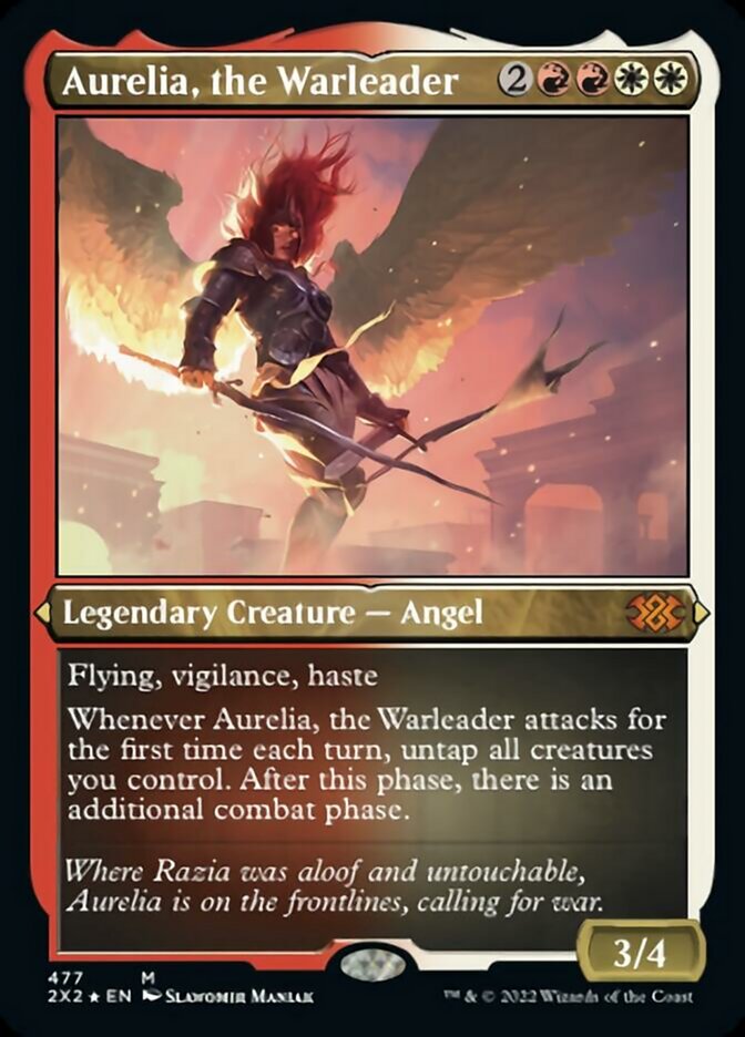 Aurelia, the Warleader (Foil Etched) [Double Masters 2022] | Cracking-Singles