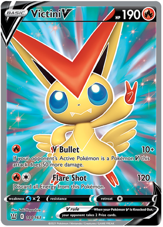 Victini V (144/163) [Sword & Shield: Battle Styles] | Cracking-Singles