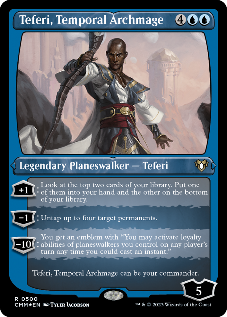 Teferi, Temporal Archmage (Foil Etched) [Commander Masters] | Cracking-Singles