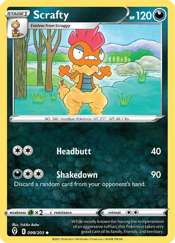 Scrafty (099/203) [Sword & Shield: Evolving Skies] | Cracking-Singles