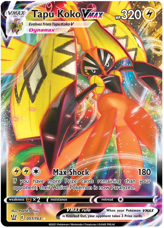 Tapu Koko VMAX (051/163) [Sword & Shield: Battle Styles] | Cracking-Singles