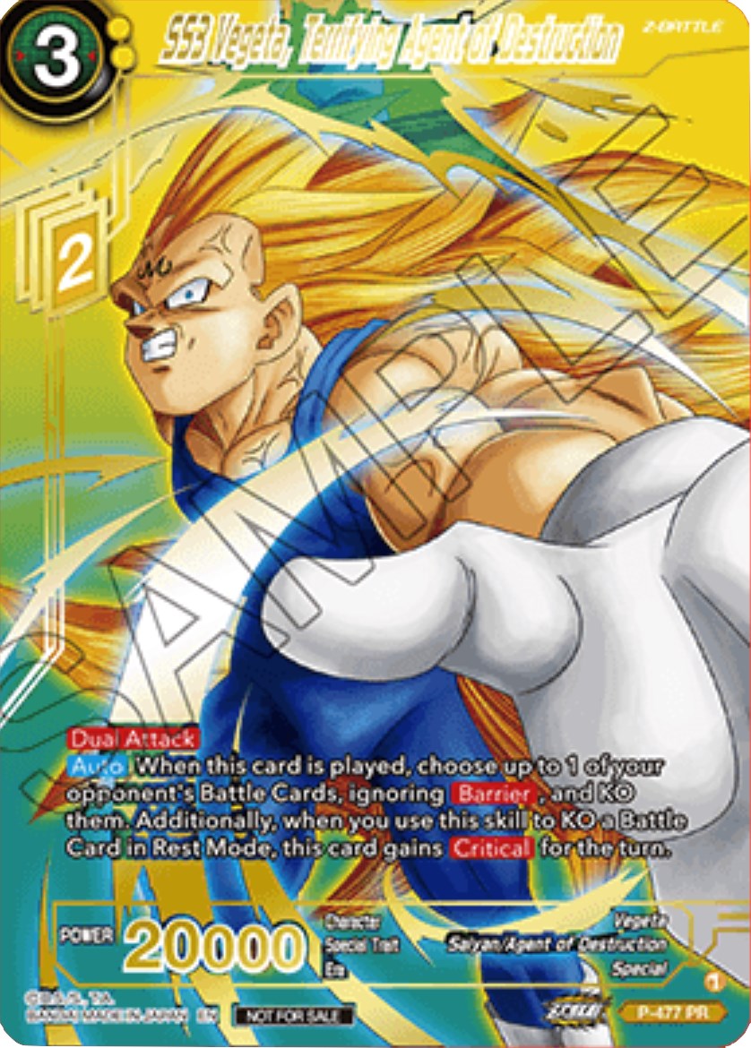 SS3 Vegeta, Terrifying Agent of Destruction (Gold-Stamped) (P-477) [Tournament Promotion Cards] | Cracking-Singles