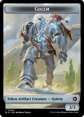 Treasure // Golem Double-Sided Token [Outlaws of Thunder Junction Tokens] | Cracking-Singles