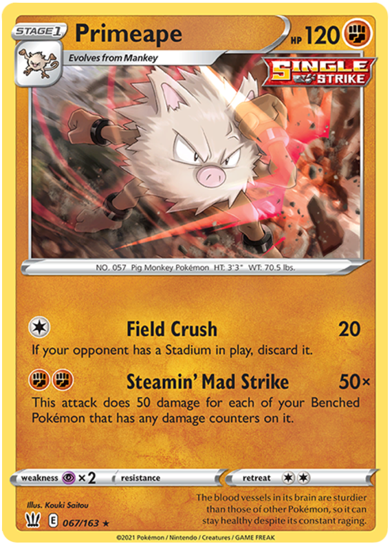 Primeape (067/163) [Sword & Shield: Battle Styles] | Cracking-Singles