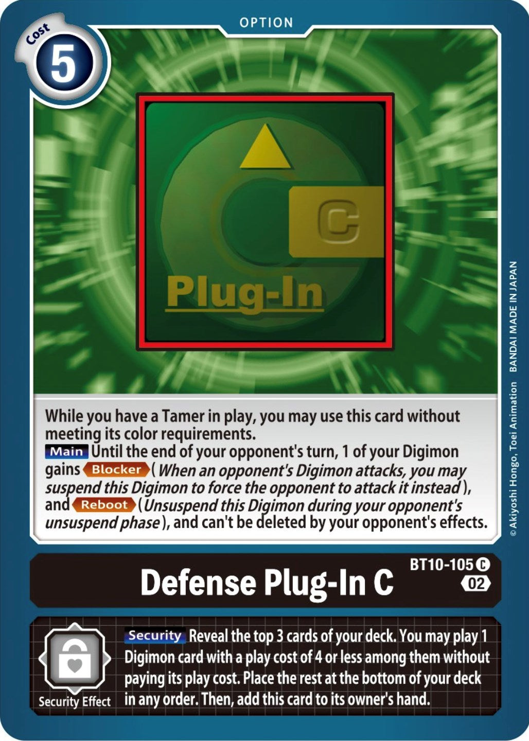 Defense Plug-In C [BT10-105] [Xros Encounter] | Cracking-Singles