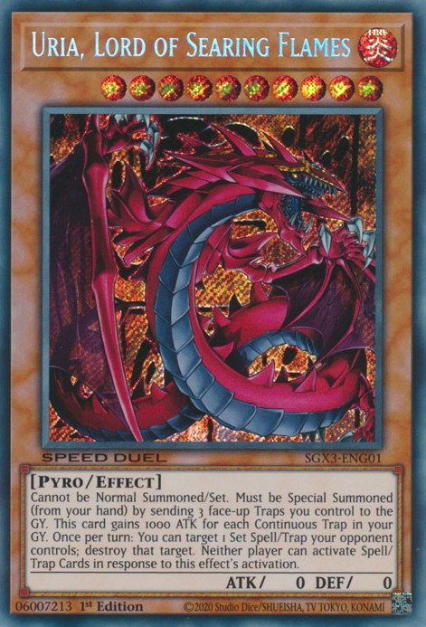 Uria, Lord of Searing Flames [SGX3-ENG01] Secret Rare | Cracking-Singles