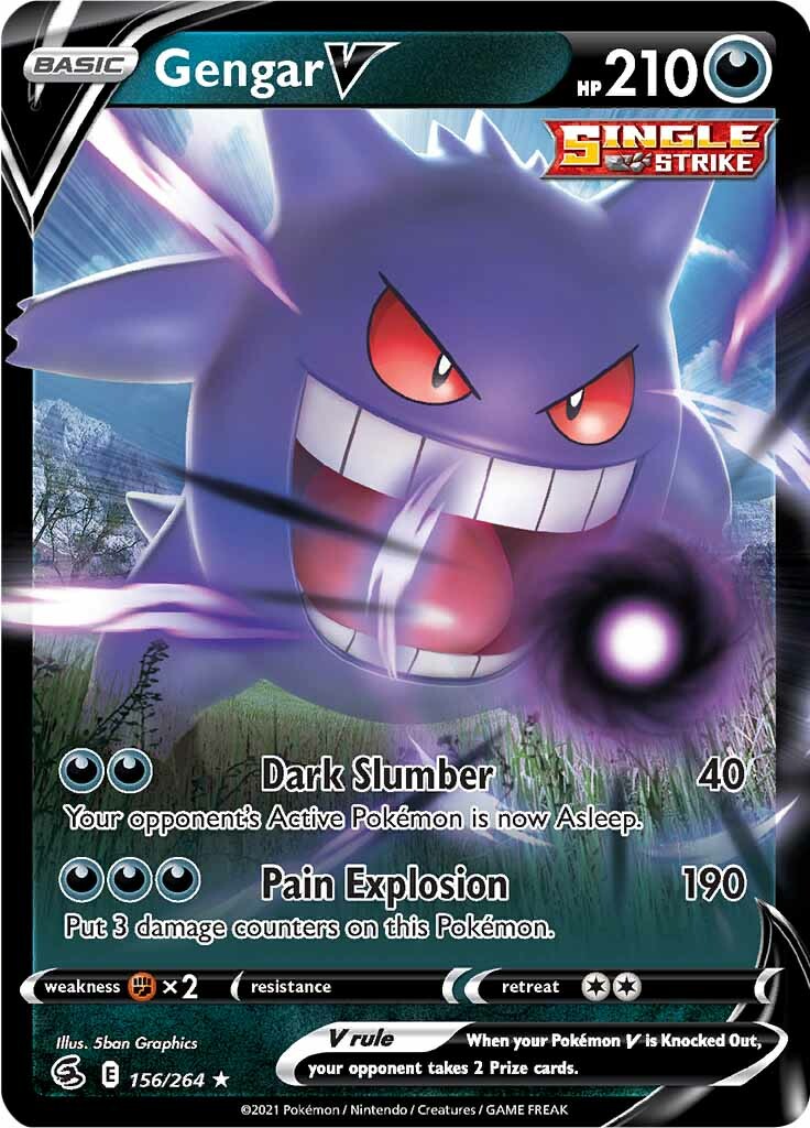 Gengar V (156/264) [Sword & Shield: Fusion Strike] | Cracking-Singles