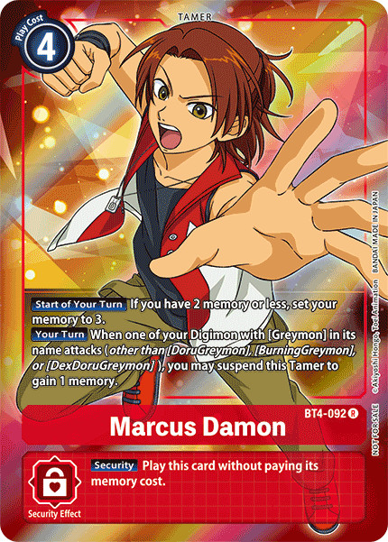 Marcus Damon [BT4-092] (Buy-A-Box Promo) [Great Legend Promos] | Cracking-Singles