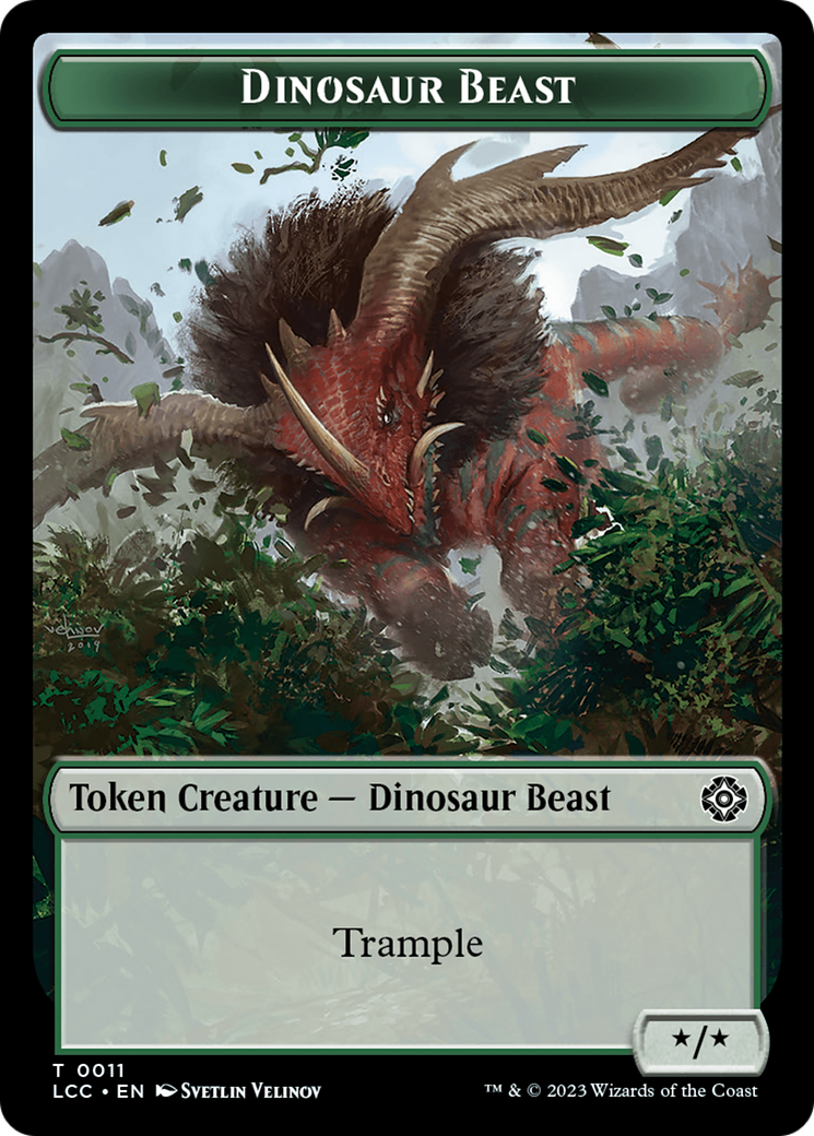 Dinosaur Beast // Dinosaur Double-Sided Token [The Lost Caverns of Ixalan Commander Tokens] | Cracking-Singles