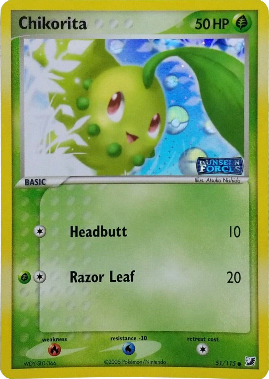 Chikorita (51/115) (Stamped) [EX: Unseen Forces] | Cracking-Singles