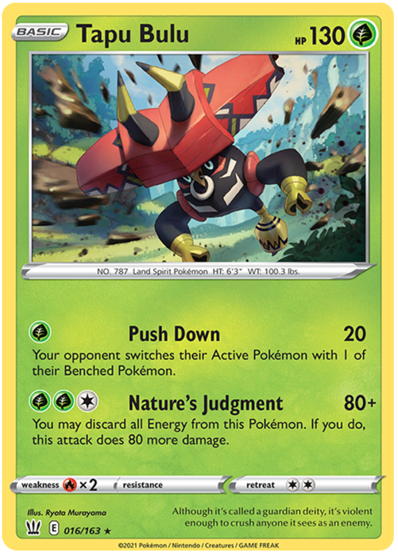 Tapu Bulu (016/163) (Theme Deck Exclusive) [Sword & Shield: Battle Styles] | Cracking-Singles