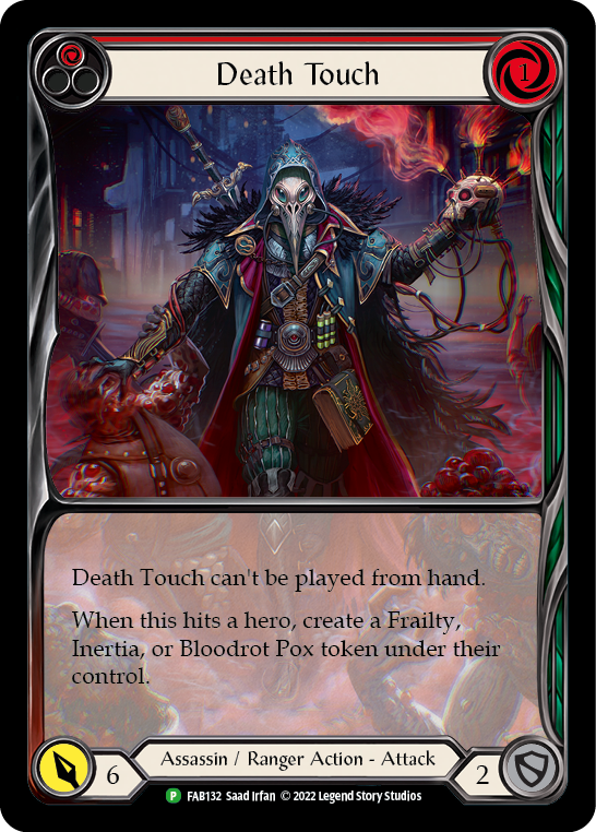 Death Touch (Red) [FAB132] (Promo)  Rainbow Foil | Cracking-Singles