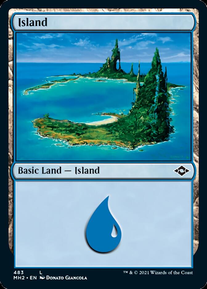 Island (483) (Foil Etched) [Modern Horizons 2] | Cracking-Singles