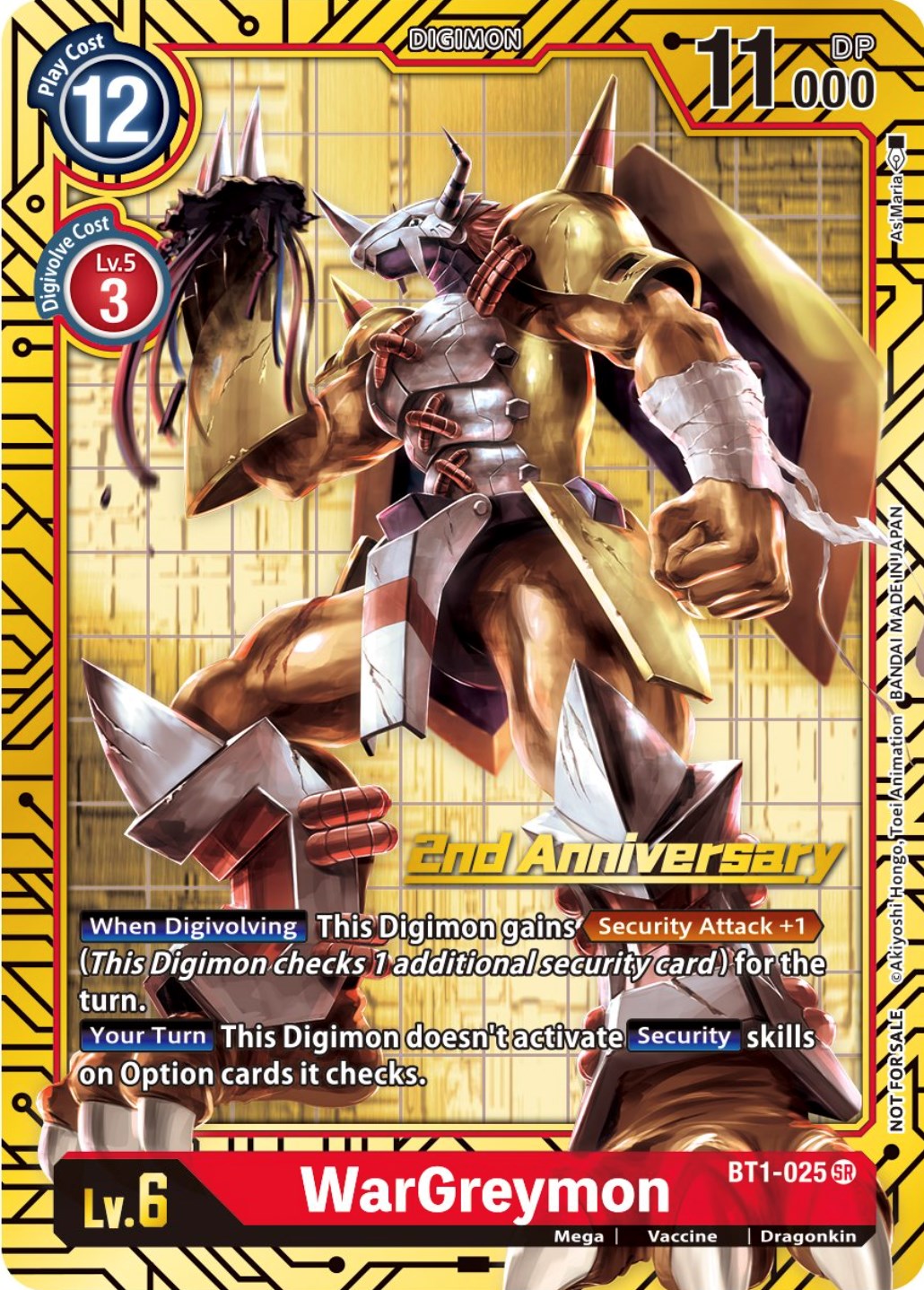 WarGreymon [BT1-025] (2nd Anniversary Card Set) [Release Special Booster Promos] | Cracking-Singles