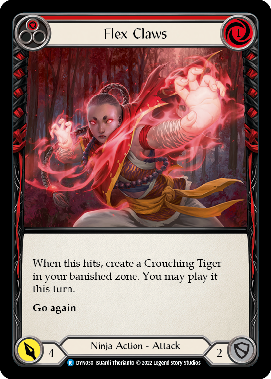 Flex Claws (Red) [DYN050] (Dynasty)  Rainbow Foil | Cracking-Singles