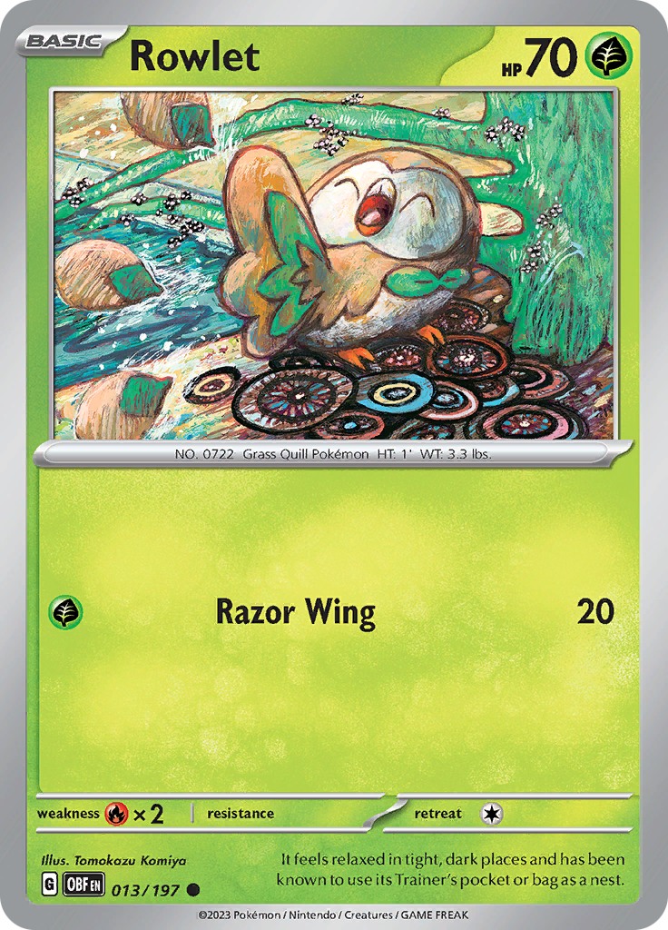 Rowlet (013/197) [Scarlet & Violet: Obsidian Flames] | Cracking-Singles