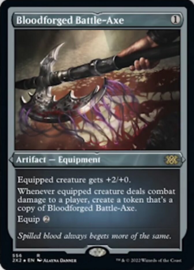 Bloodforged Battle-Axe (Foil Etched) [Double Masters 2022] | Cracking-Singles