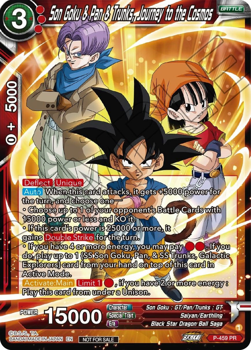 Son Goku & Pan & Trunks, Journey to the Cosmos (Z03 Dash Pack) (P-459) [Promotion Cards] | Cracking-Singles