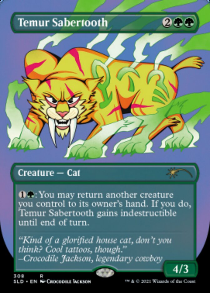 Temur Sabertooth (Borderless) (Foil Etched) [Secret Lair Drop Series] | Cracking-Singles