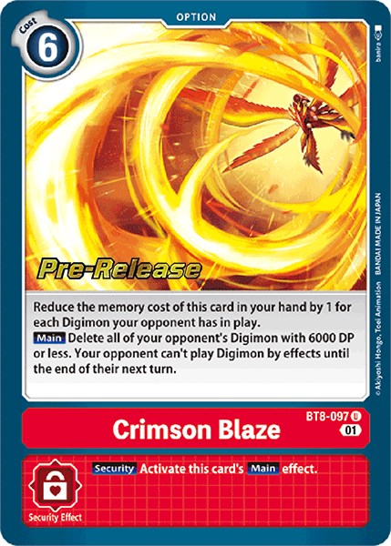 Crimson Blaze [BT8-097] [New Awakening Pre-Release Cards] | Cracking-Singles