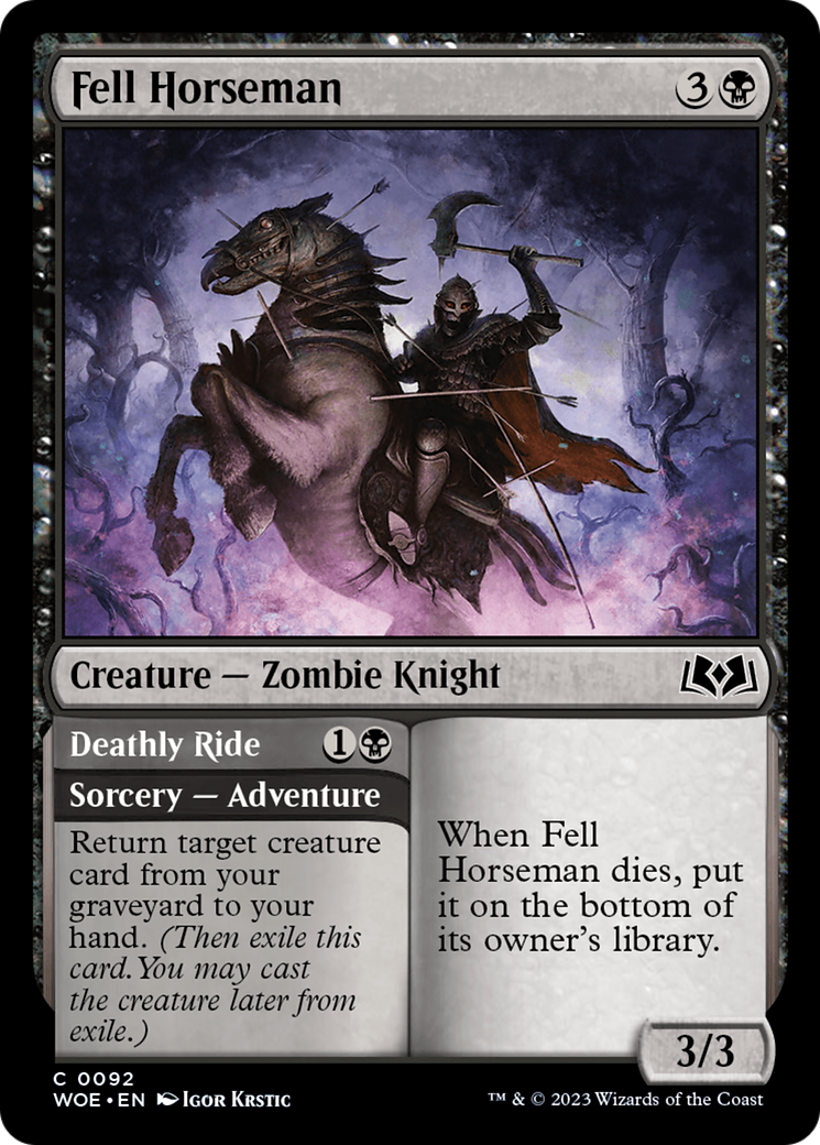 Fell Horseman // Deathly Ride [Wilds of Eldraine] | Cracking-Singles